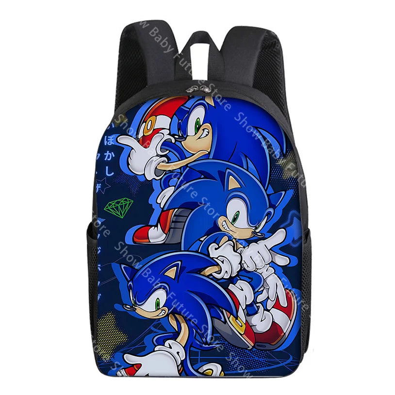 New Cute Anime Backpack for Adult Men Student Schoolbag Teenagers Cartoon Sonics Bag Rucksack Waterproof Bookbag Birthday Gifts