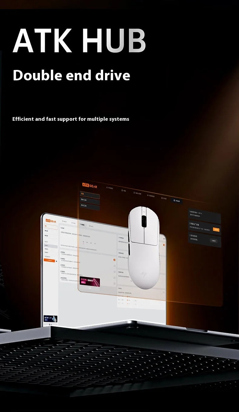 Mouse da gaming wireless ATK A9 Ultra Tri Mode 8K, 53g, ultraleggero, A9/A9 SE/A9 Plus/A9 Pro, mouse da gaming e-sport per PC, regalo personalizzato