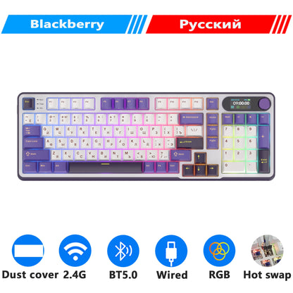 RK ROYAL KLUDGE S98 Mechanical Keyboard Top Mount TFT Screen 98 Keys RGB BT5.0/2.4G/USB-C Wireless Gamer Keyboard Hot Swappable