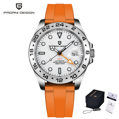 Pagani Design PD1682 Men’s GMT Watch 42mm Automatic Mechanical DG5833 Sapphire Crystal Stainless Steel Waterproof Black Vintage