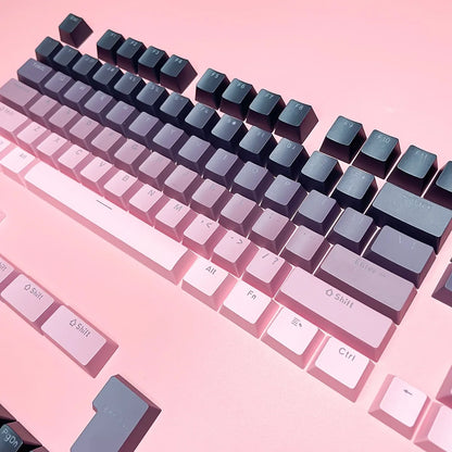 130 Keys Gradient Lucky Red RGB Backlit Shine Through Keycaps OEM Profile Double Shot PBT Keycaps for MX Switches Gamer Keyboard