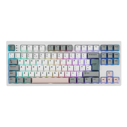 ISO-UK-Layout EPOMAKER TH87 TKL-Layout kabelgebundene/BT/2.4Ghz kabellose mechanische NKRO-Tastatur mit 10000mAh-Akku & RGB-Beleuchtung