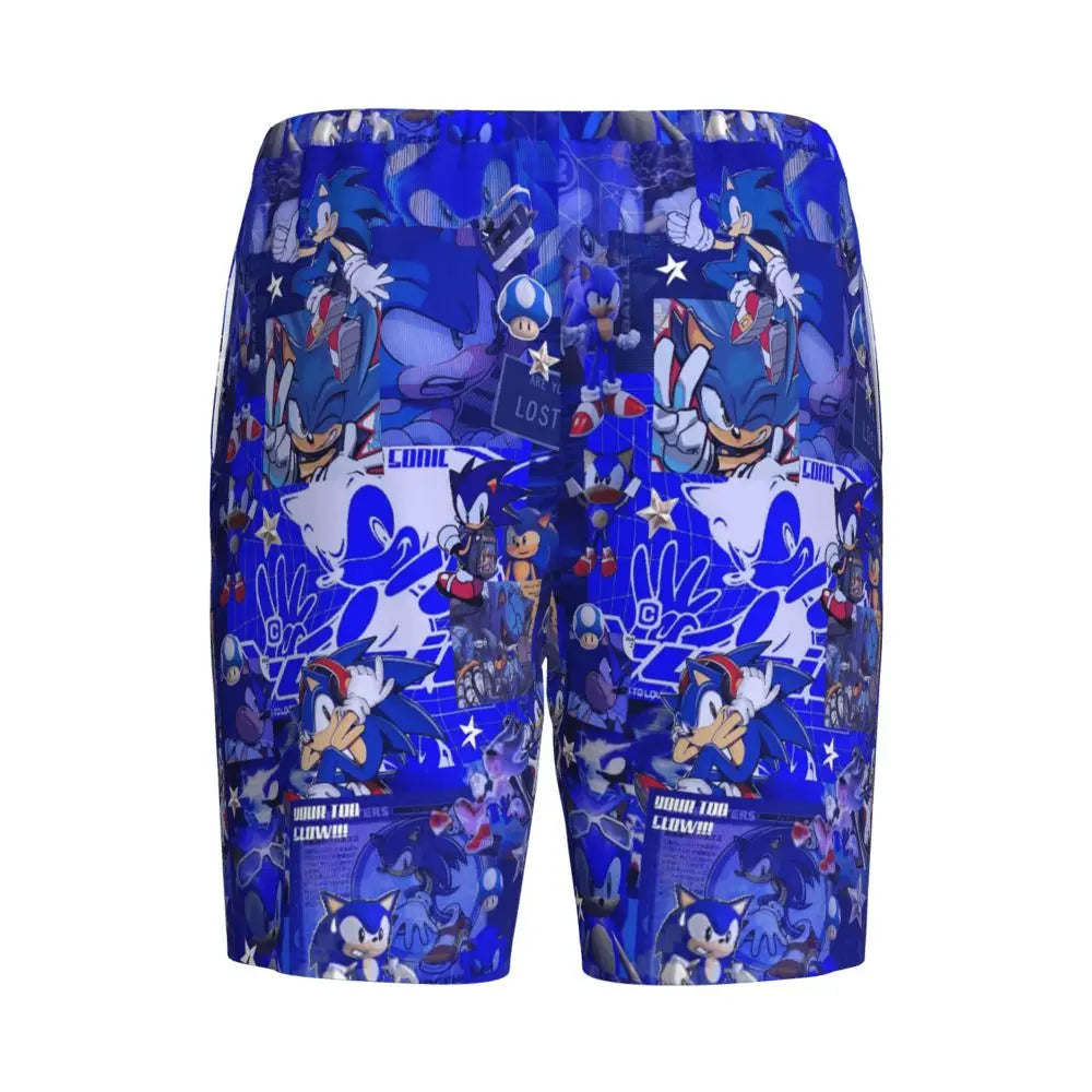 Custom Shadow The Hedgehog Sonic Poster Short Pajama Pants Men Sleepwear Sleep Lounge Bottom Shorts Sleeping Pants