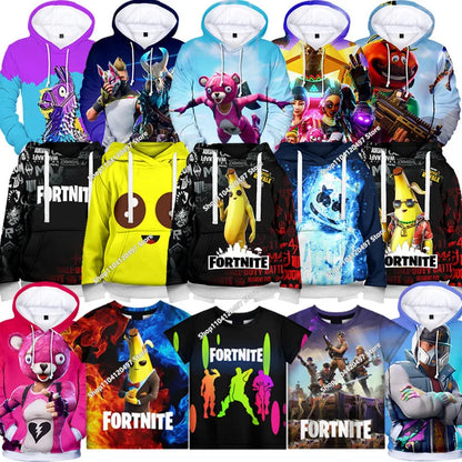 2025 3D New Children's Anime Fortnite Printed Sweater Series Pullover Generation Trend Brand Hoodie Gift