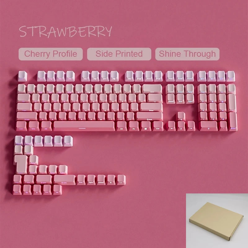 2025 Original Daylight PBT Translucent Keycaps Set – 136 OEM Side-Engraved Keycaps for 60/84/98/108 Mechanical Keyboards, MX Switch Compatible