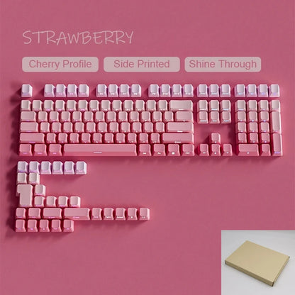 2025 Original Daylight PBT Translucent Keycaps Set – 136 OEM Side-Engraved Keycaps for 60/84/98/108 Mechanical Keyboards, MX Switch Compatible