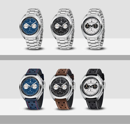 PAGANI DESIGN 2026 Retro Luxury Men's Quartz Watches Sports Chronograph VK63 Watch For Men AR Sapphire Waterproof Leather Clock