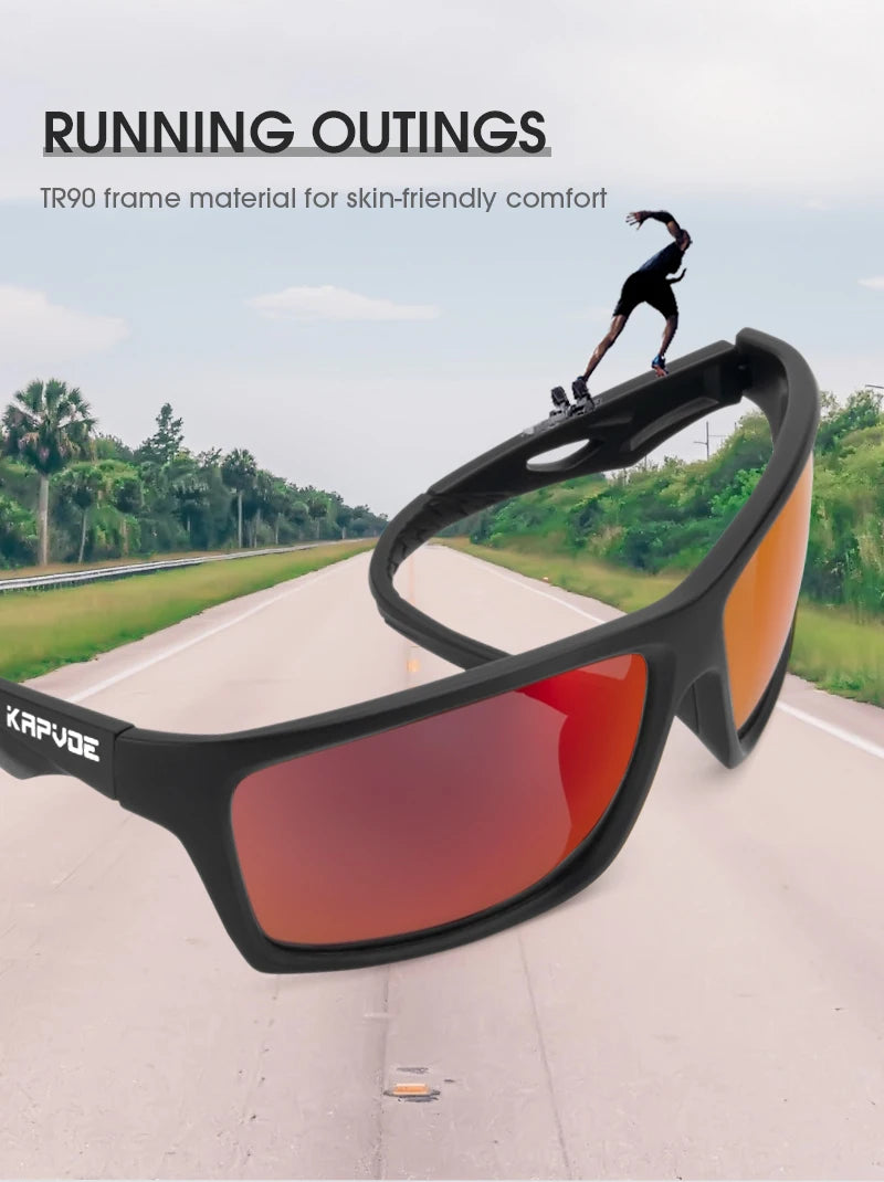 Kapvoe Polarized Hiking Eyewear Sunglasses for Men UV400 Lens Sunglasses Glasses PC Lens Glasses HD Lens Outdoor Sunglasses 2026