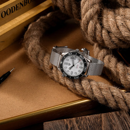 Watchdives 42mm Seafarer Grade 2 Titanium NTTD Dive Watch WD007Q V2 VH31 Sweep Second Quartz Movement Luminous Sapphire Watches