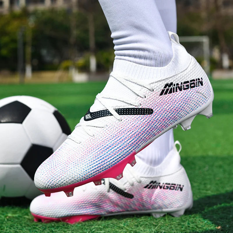 Chaussures de football pour homme, chaussures de foot professionnelles, crampons, futsal, femmes, unisexe, ultralégères, de haute qualité, baskets TF/FG