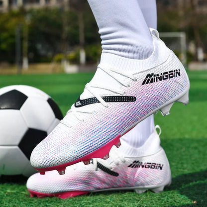 Chaussures de football pour homme, chaussures de foot professionnelles, crampons, futsal, femmes, unisexe, ultralégères, de haute qualité, baskets TF/FG