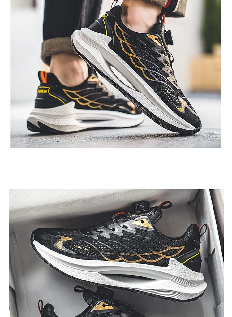 Summer Breathable Casual Sports Shoes for Men, New Fashionable and Versatile Breathable Mesh Rotating Buckle Running Shoes Suitable for Outdoor Sports and Daily Wear