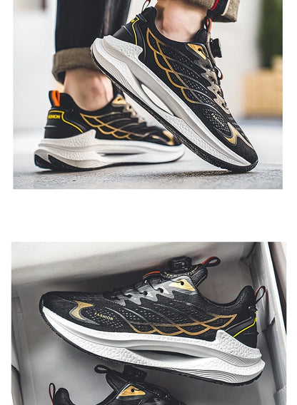 Summer Breathable Casual Sports Shoes for Men, New Fashionable and Versatile Breathable Mesh Rotating Buckle Running Shoes Suitable for Outdoor Sports and Daily Wear