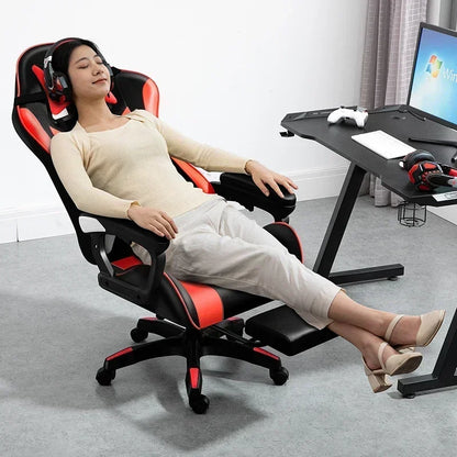 Ergonomic Gaming Chair for Home Office, Comfortable Esports Gamer Chair with Adjustable Armrests, Swivel Computer Desk Chair with Wheels