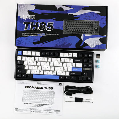 EPOMAKER TH85 80% QWERTY ANSI Layout VIA Gasket Hot-Swap Wired/2.4Ghz/BT5.0 Wireless Mechanical Keyboard for Office/Gaming