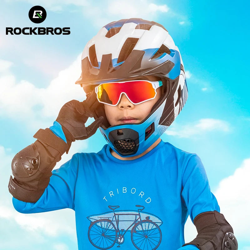 ROCKBROS Dětské polarizované fotochromatické cyklistické brýle s ochranou UV400, sluneční brýle pro outdoorové sporty, dětské brýle na horská kola (MTB)