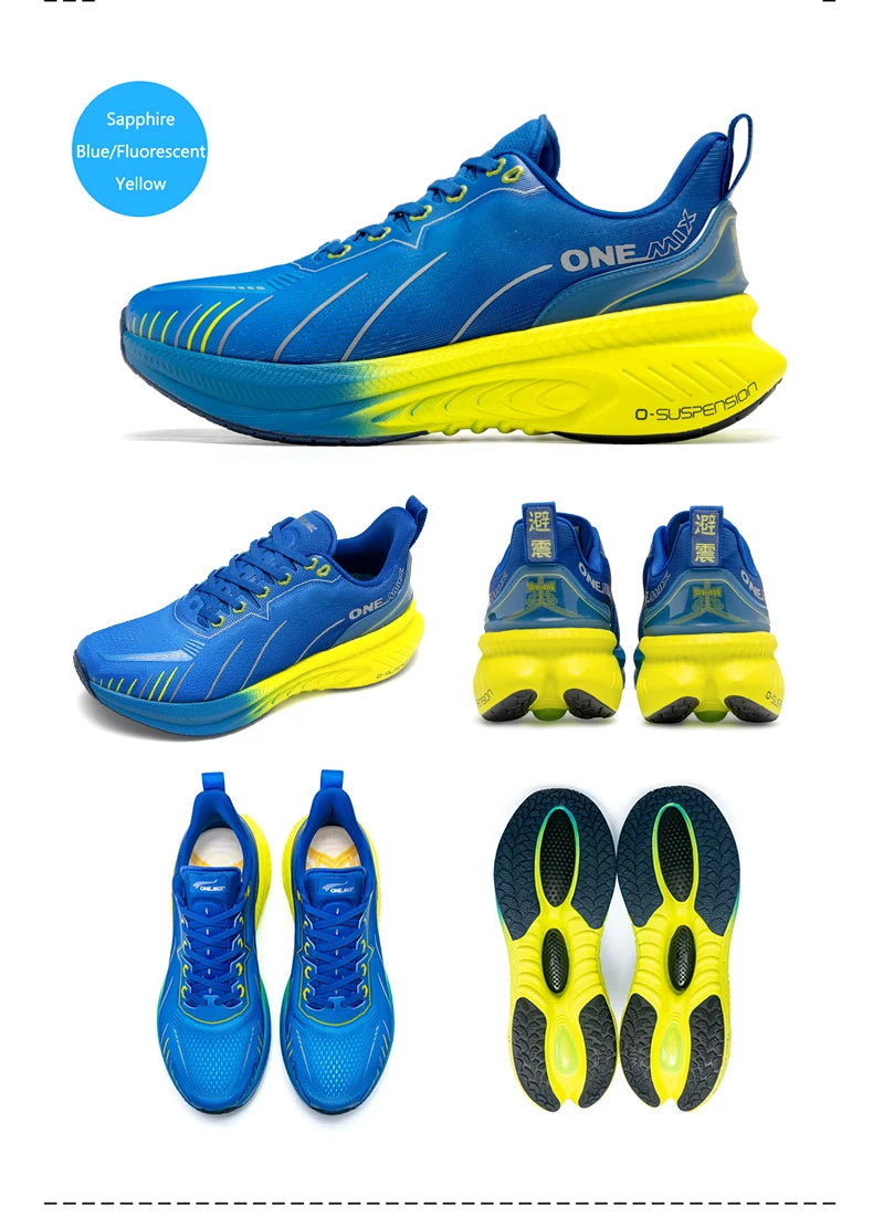ONEMIX Novos Ténis de Corrida com Amortecimento para Homem, Adequados para Corredores Pesados, com Atacadores, Desportivos, Antiderrapantes, para Exterior, para Mulher e Homem