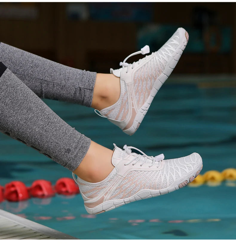 Men's Water Shoes and Women's Beach Barefoot Aqua Shoes, Quick-Dry Swimming, Wading Sports Sneakers for Upstream Boating, Fishing, Surfing