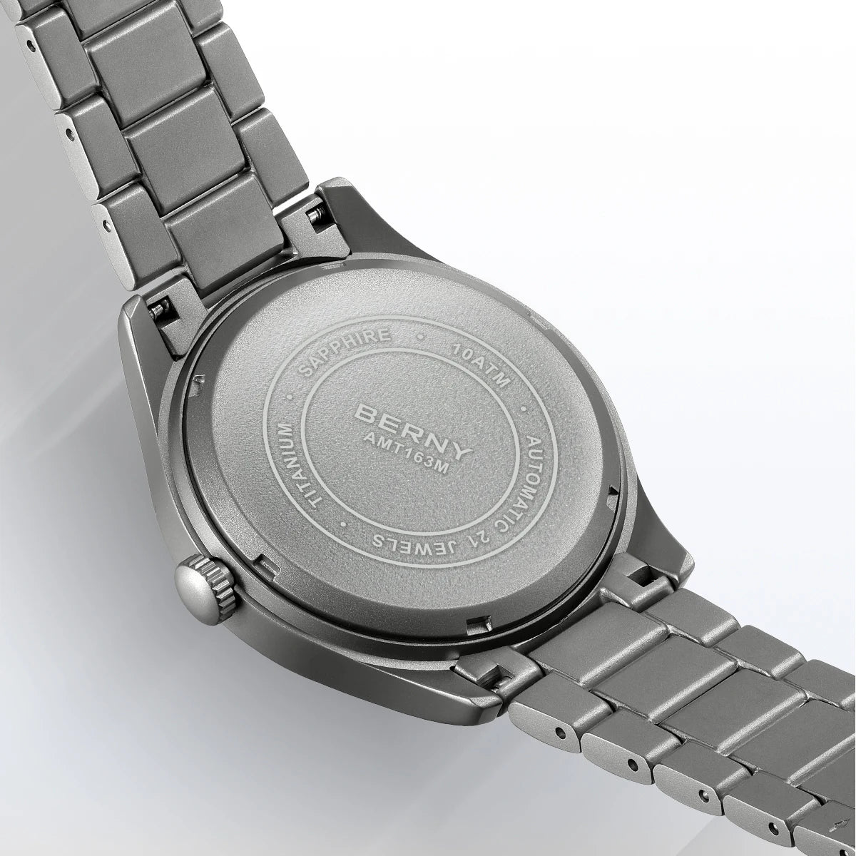 BERNY Full Titanium Automatic Watches for Men Super Luminous Sapphire Mechanical Field Watch Date 10ATM Sports Easy Read