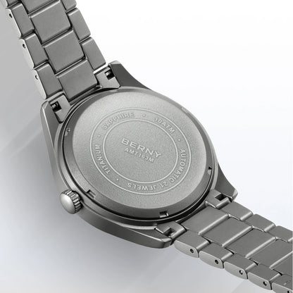 BERNY Full Titanium Automatic Watches for Men Super Luminous Sapphire Mechanical Field Watch Date 10ATM Sports Easy Read