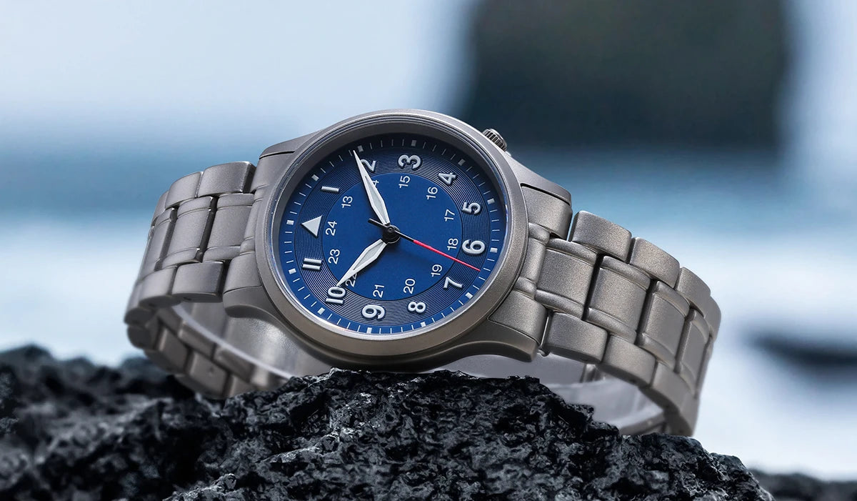 BERNY Full Titanium Watches for Men Quartz Men's Watch Lightweight Sapphire Super Luminous VH31 Sport Field Wristwatches