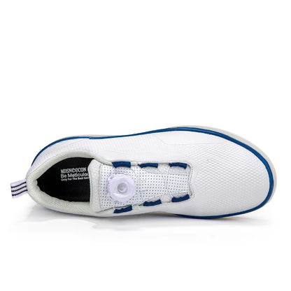 Paar Golfschuhe für Herren, weiß, wasserdicht, mit drehbarer Schnalle, Fitness, ohne Spikes, rutschfest, Golf, Golfer, Training, Golf-Sneaker, Damen