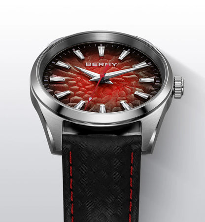 Montre pour homme BERNY – Montre à quartz élégante et classique, étanche à 10 ATM, dotée d'un verre saphir et d'aiguilles luminescentes, idéale pour une tenue habillée ou professionnelle, avec bracelet en cuir.