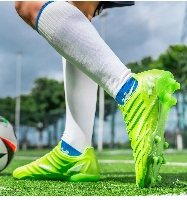 Chaussures de football Double Star Adult Youth AG : crampons antidérapants et résistants pour gazon artificiel et naturel, pour l'entraînement et les matchs, hommes et femmes