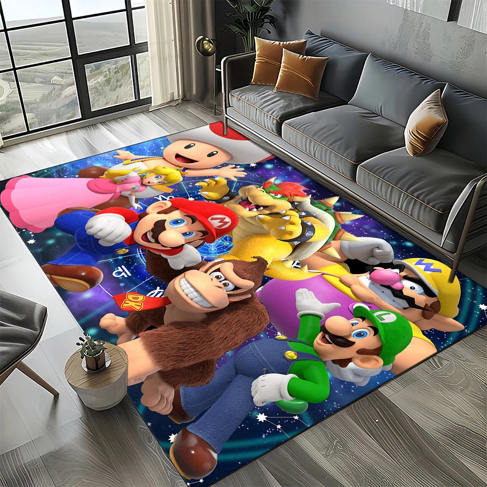 Retro koberec s motivem Mario, koberec do obývacího pokoje, ložnice, na pohovku, rohožka, dekorace, podlahová podložka pro děti