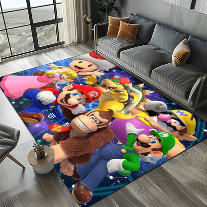Retro koberec s motivem Mario, koberec do obývacího pokoje, ložnice, na pohovku, rohožka, dekorace, podlahová podložka pro děti