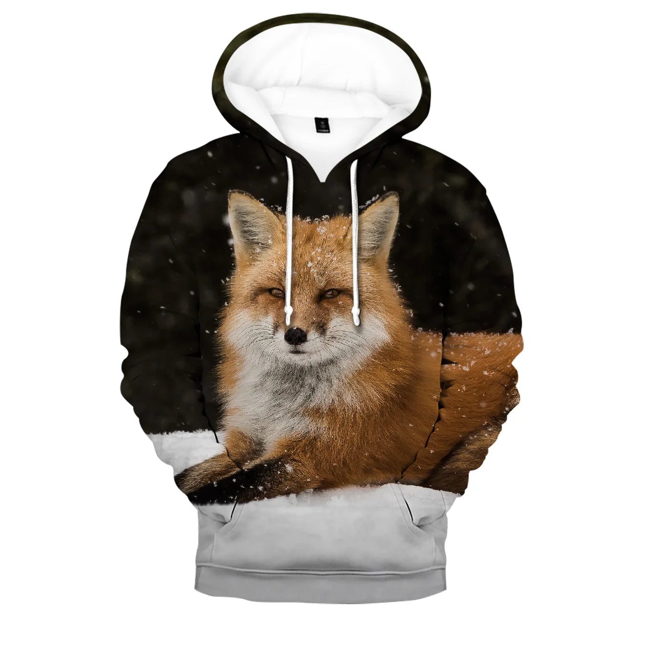 Populära hiphop-hoodies med ny 3D-rävprint, bekväma sweatshirts för män/kvinnor och vuxna/barn, avslappnade pullovers