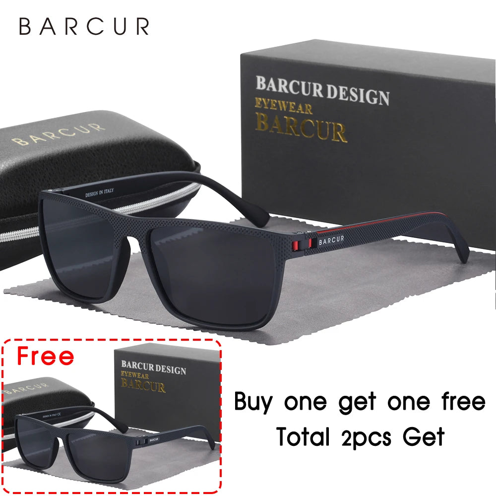BARCUR Design TR90 Sluneční brýle pro muže Polarizované Lehké sportovní sluneční brýle Dámské brýle Doplněk k brýlím Oculos Ochrana proti UVAB záření