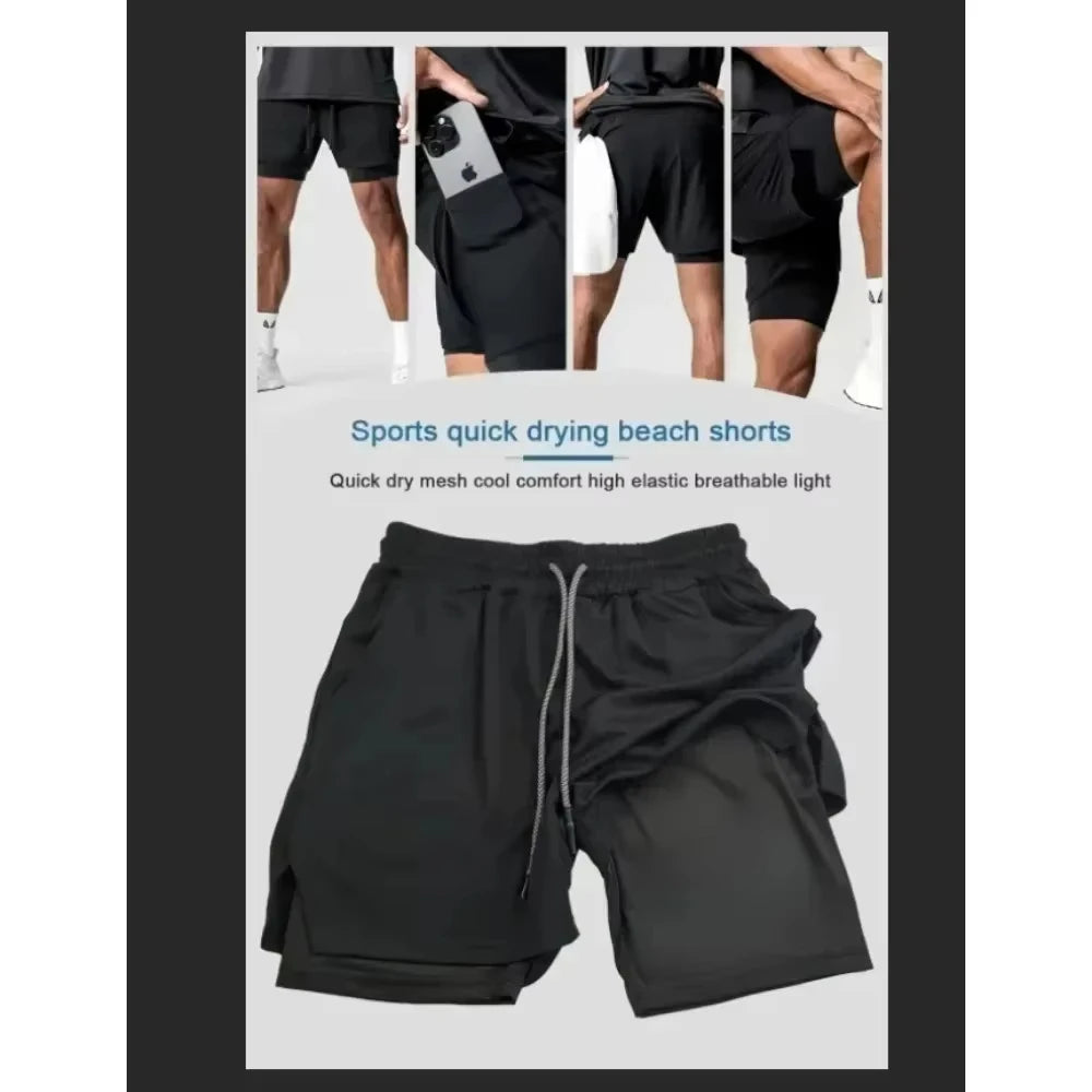 Men's Summer Dragon Ball Hot Blood Anime Double-Layer Breathable Sports Shorts Comfortable Five-Point Fit 2026 Peripheral Pants