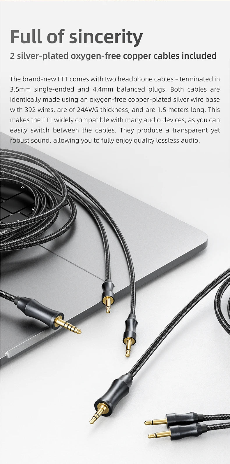 FiiO FT1 Professional Wired HiFi Monitor Headphones – North American Walnut Over-Ear Dynamic Stereo Headset with Leather & Metal Build