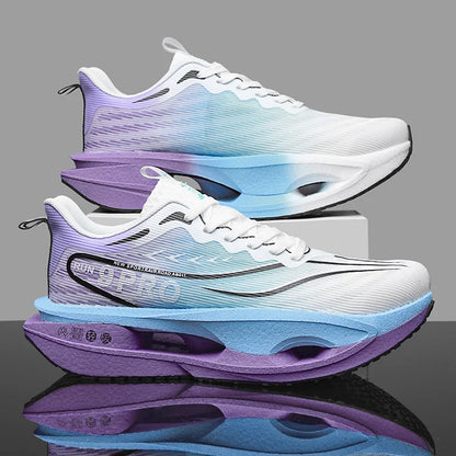 Herr-sneakers med kolplatta, utomhus-sportskor i mesh med mjuk sula, löparskor, lätta, halksäkra, vardagsskor för par, tennisskor