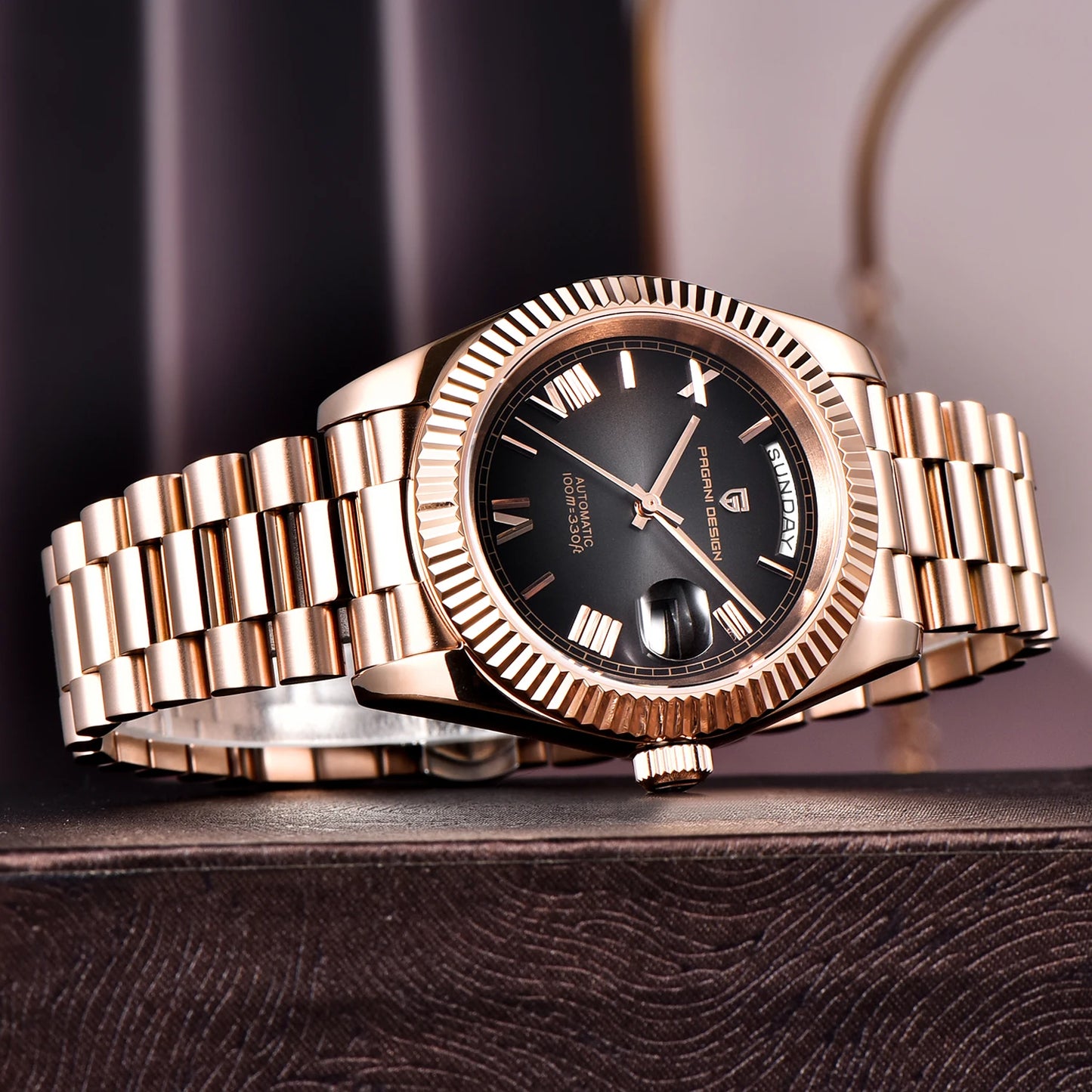 2025 New PAGANI DESIGN Men's Watch DD36 Rose Gold Luxury Automatic Watch For Men Mechanical Wristwatches Sapphire Mirror Clock