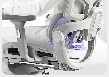 Stable Ergonomic Office Chair with Lumbar Support, Adjustable Height Computer Chair, Gaming Chair with Waist Protection, Swivel Desk Chair