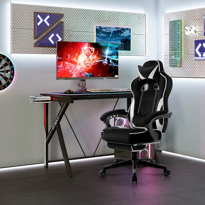 WOLTU Gaming Racing Chair Ergonomic Swivel Computer Chair with Footrest, Lumbar Support, Headrest, Adjustable Gamer Office Chair