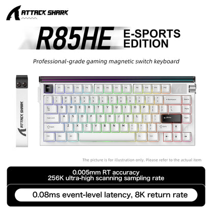 R85 ATTACK SHARK R85HE Magnetic Keyboard Wired 0.005mm RT 8K+ Hz 256K RGB Gaming Keyboard Neon Lightbox for Esports Gaming