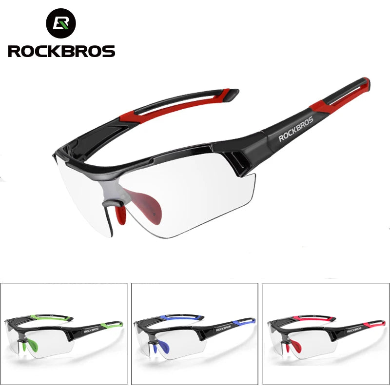 ROCKBROS Fotochromatické cyklistické brýle, sluneční brýle pro cyklistiku a outdoorové sporty, brýle s měnící se barvou skel, brýle pro MTB a silniční kola, cyklistické brýle
