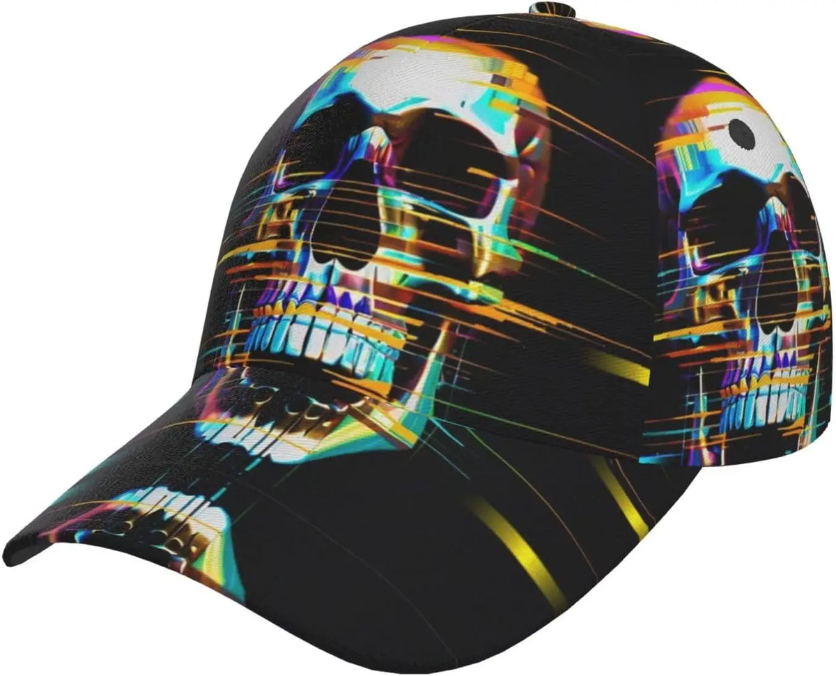 Zabawna czapka z daszkiem z nadrukiem klocków dla kobiet i mężczyzn, regulowana czapka typu snapback z brokatem, modna czapka z daszkiem