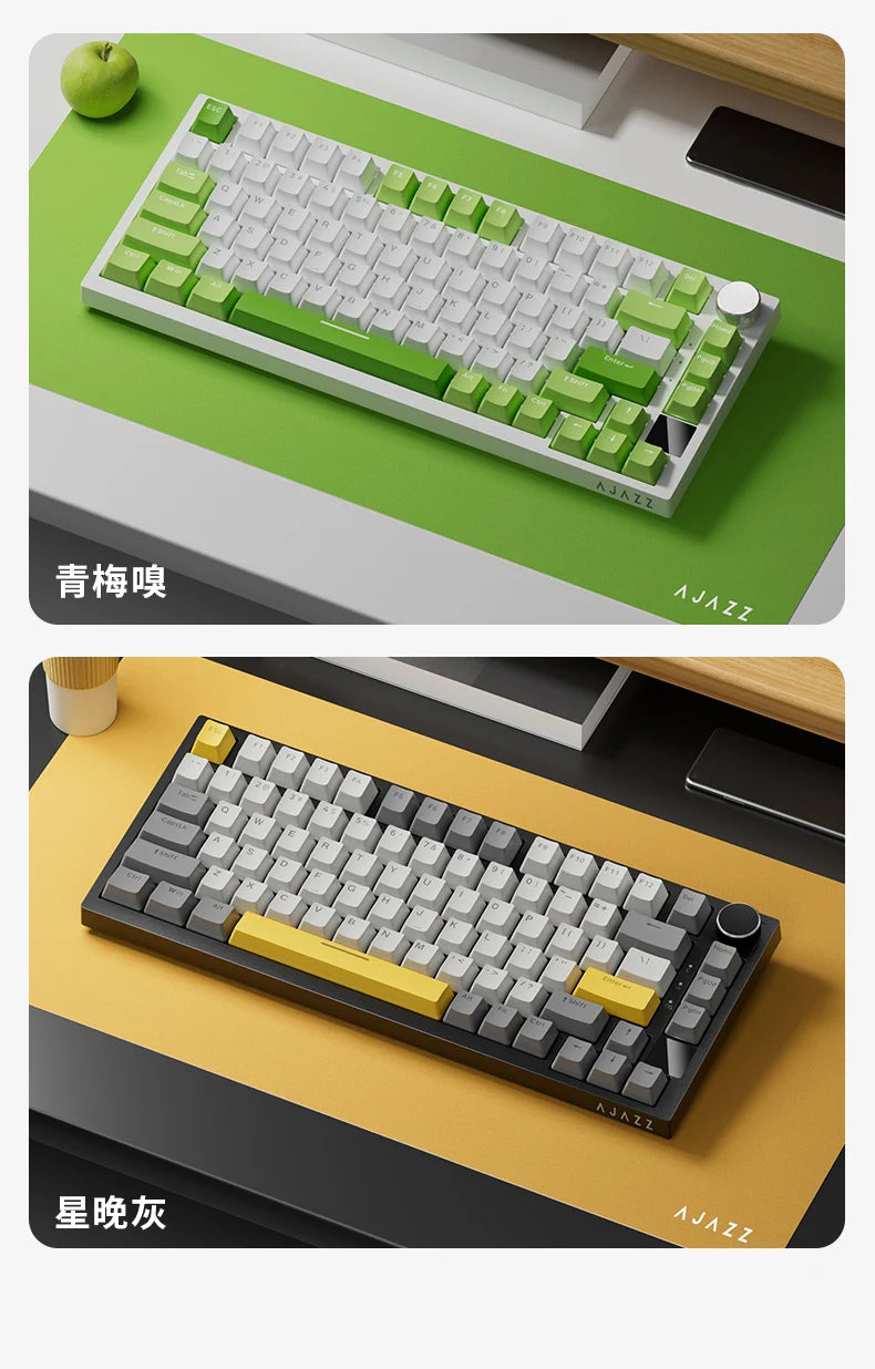 AJAZZ AK820 Pro Gaming Mechanical Keyboard Bluetooth 5.1 Wireless RGB Hot Swappable Gasket Keyboard with TFT Screen & Knob
