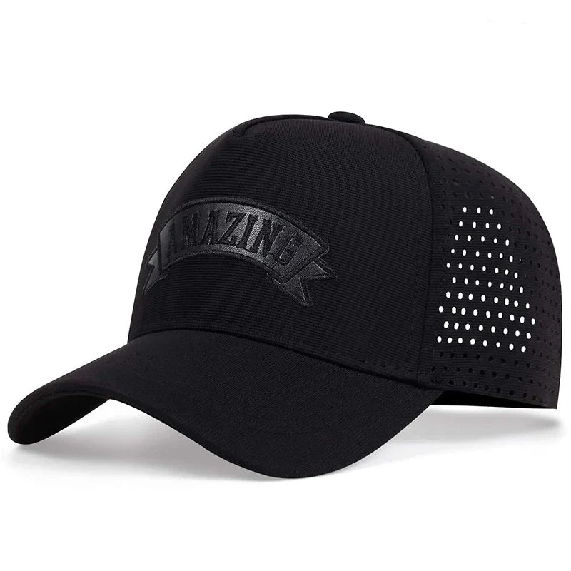 Casquettes de baseball unisexes AMAZING avec lettres brodées – Printemps-été – Plein air – Chapeaux décontractés ajustables – Chapeau anti-UV
