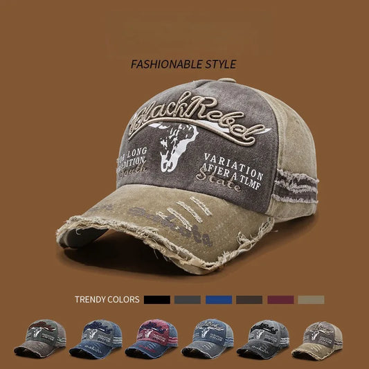 Novo Boné de Basebol Retro em Algodão Lavado para Homem, Estilo Cool Fashion, para Desporto ao Ar Livre em Todas as Estações — Acessório Masculino