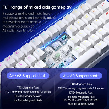MCHOSE ACE 68 Gaming-Tastatur mit magnetischen Schaltern, Hall-Effekt, Rapid Trigger, programmierbarem RGB, 8K Hz, DKS/MT/TGL/RS/SOCD-Tastatur