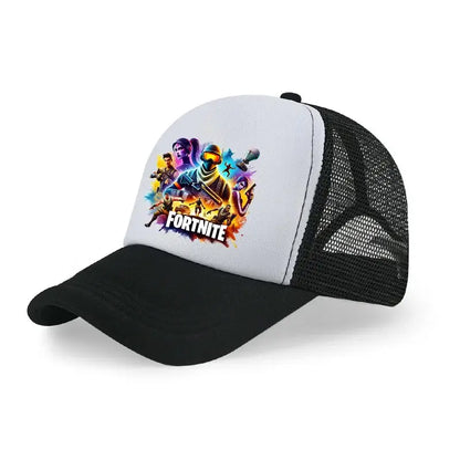 Șapcă de baseball Fortnite cu imprimeu de joc în stil desen animat, pălărie de vară pentru copii din plasă respirabilă, șapcă reglabilă cu cozoroc, cadou de ziua de naștere pentru copii