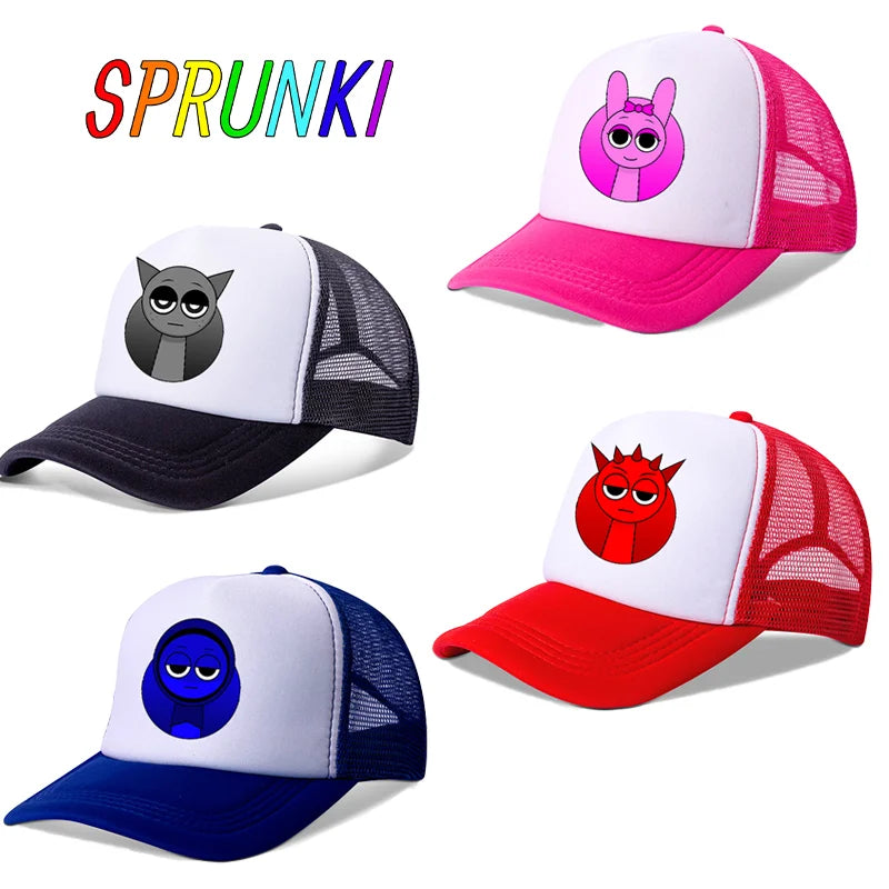 Sprunkis Baseball Cap Simple Fashion Sport Casual Headwear Popular Game Anime Figure Hats Summer Sunscreen Sun Hat Birthday Gift