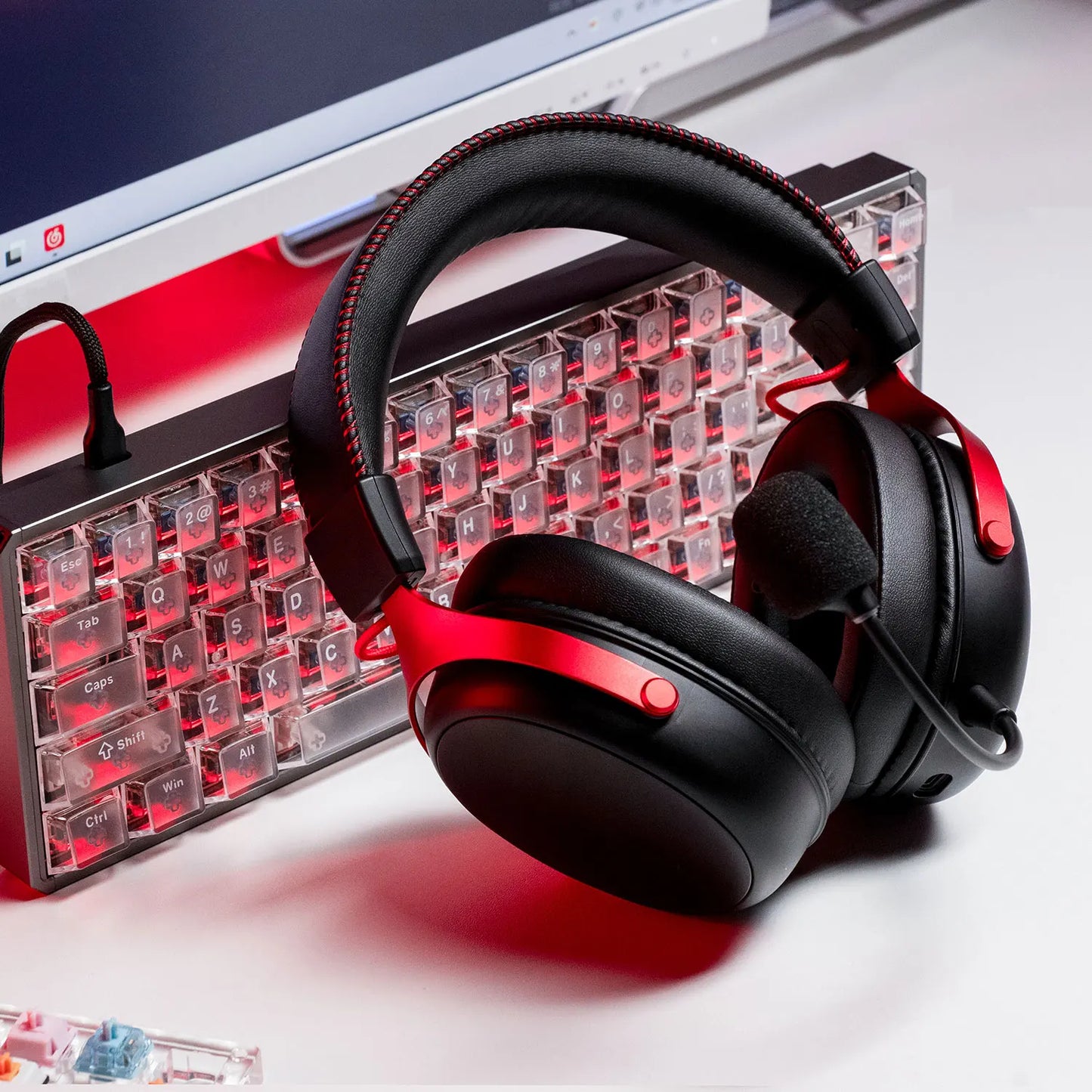 Auscultadores Gaming AKKO Verge S9 com Microfone – Driver de 53mm, Bluetooth 5.3 Sem Fios Quad-Mode, Som Surround 7.1, Auscultadores Gaming Profissionais para FPS