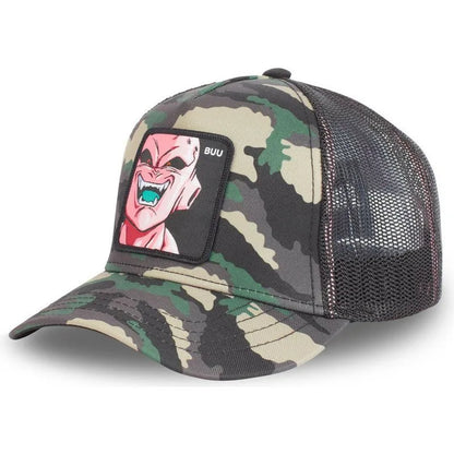 Dragon Ball Son Goku-Kappe, Sommer-Reisekappe mit Schirm, Herren-Kappe mit Stickerei, im Hip-Hop-Stil, Sonnenvisier, verstellbare Trucker-Kappe aus Netzstoff