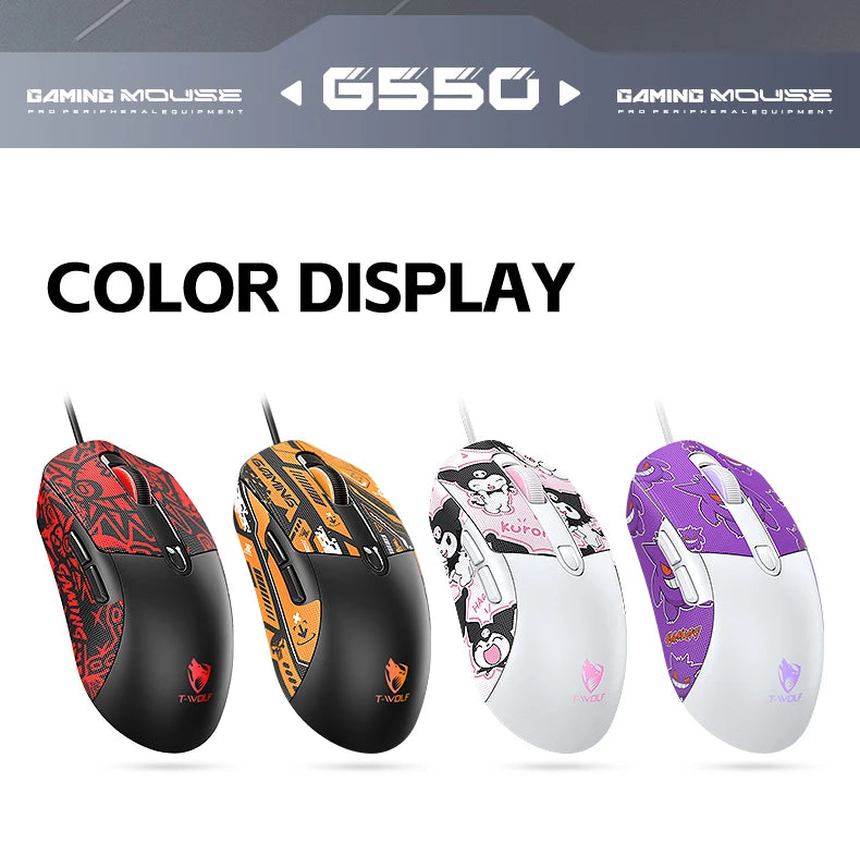 2026 Wired Gaming Mouse RGB with Anti-Slip Grip, 6-Key Ergonomic Gaming Mouse for PC, Desktop & Laptop, Adjustable DPI Wired Gaming Mouse